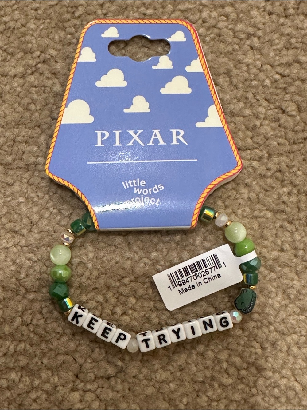 Little Words Project x Pixar Toy Story Rex 'Keep Trying' Bracelet EXCLUSIVE - Picture 3 of 3